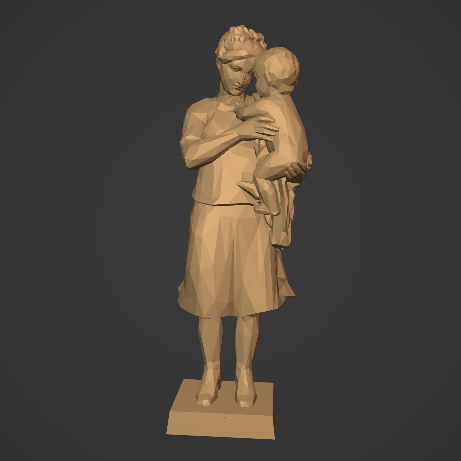 Woman And Child Statue 3D print model_1