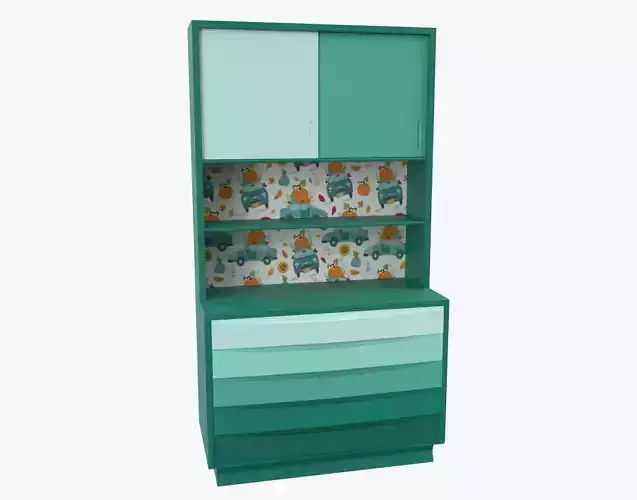 Children Bedroom Wall Cabinet Turquoise