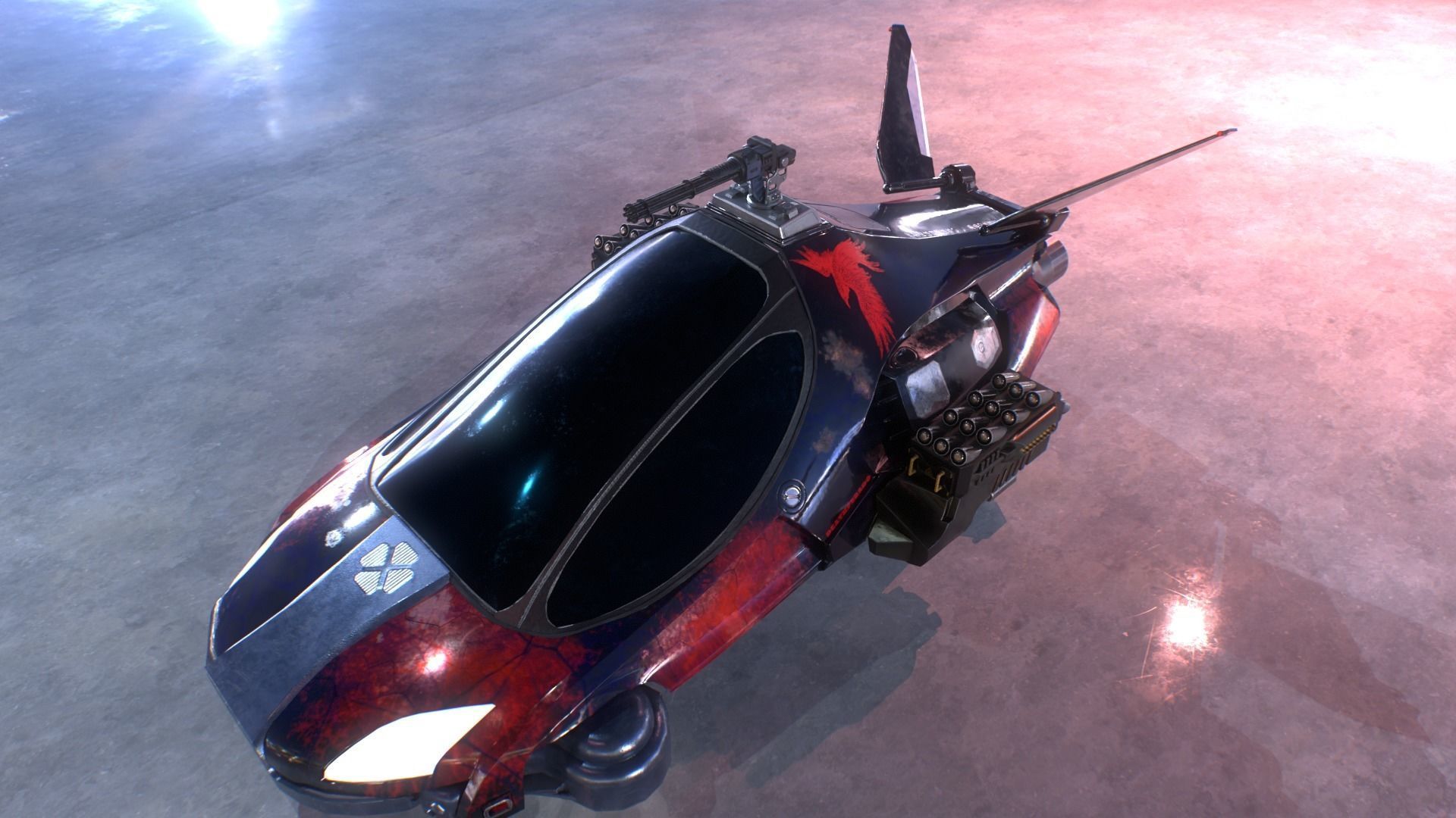 Sci Fi vehicle Low-poly 3D model_5