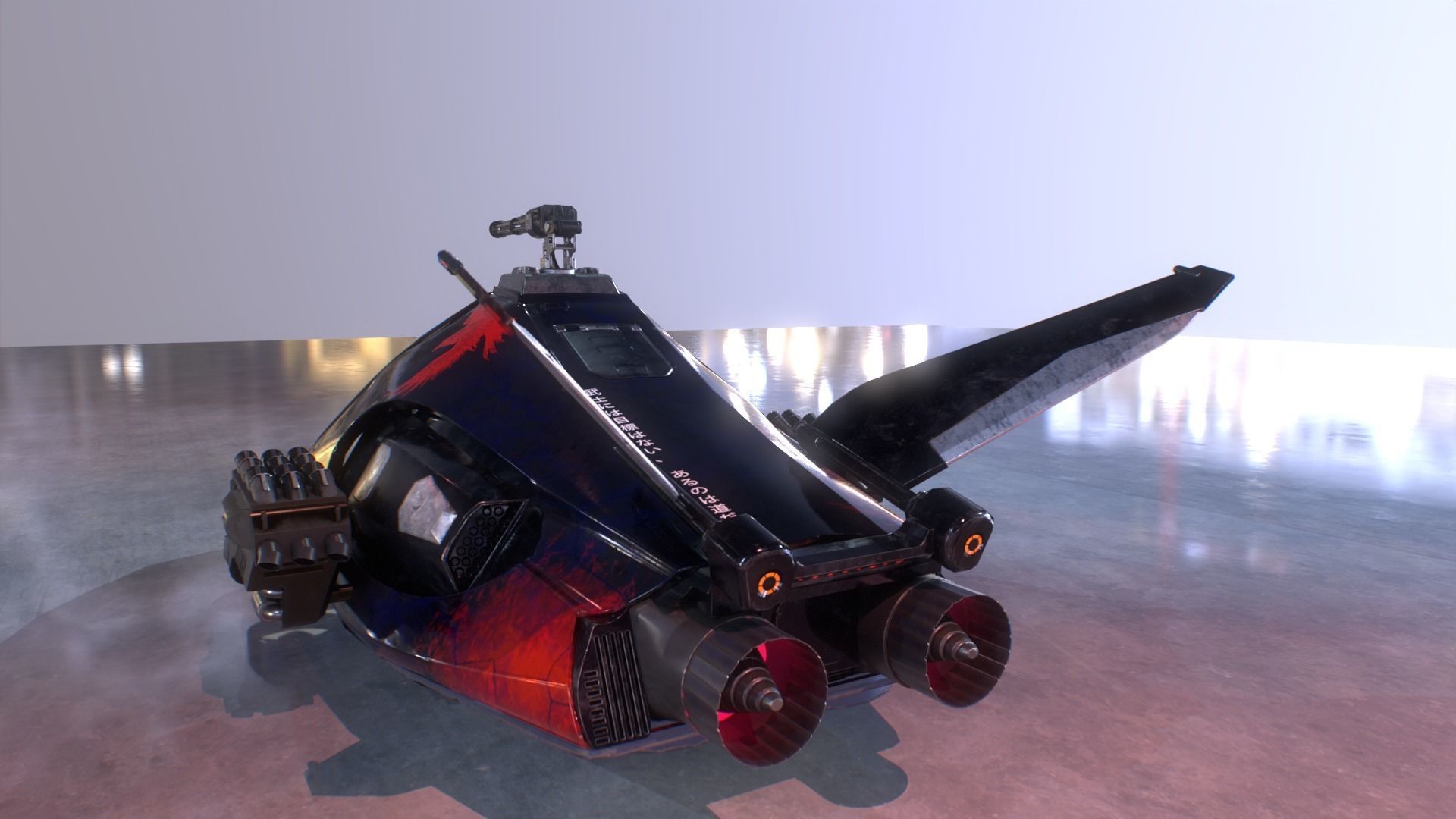 Sci Fi vehicle Low-poly 3D model_7