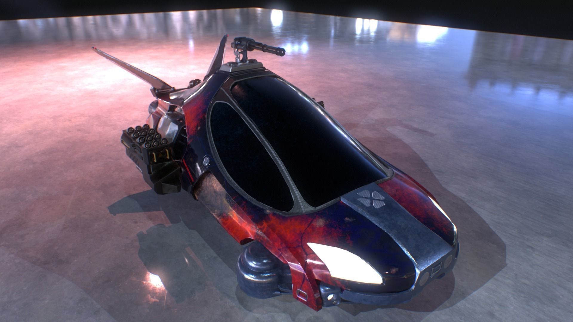 Sci Fi vehicle Low-poly 3D model_11