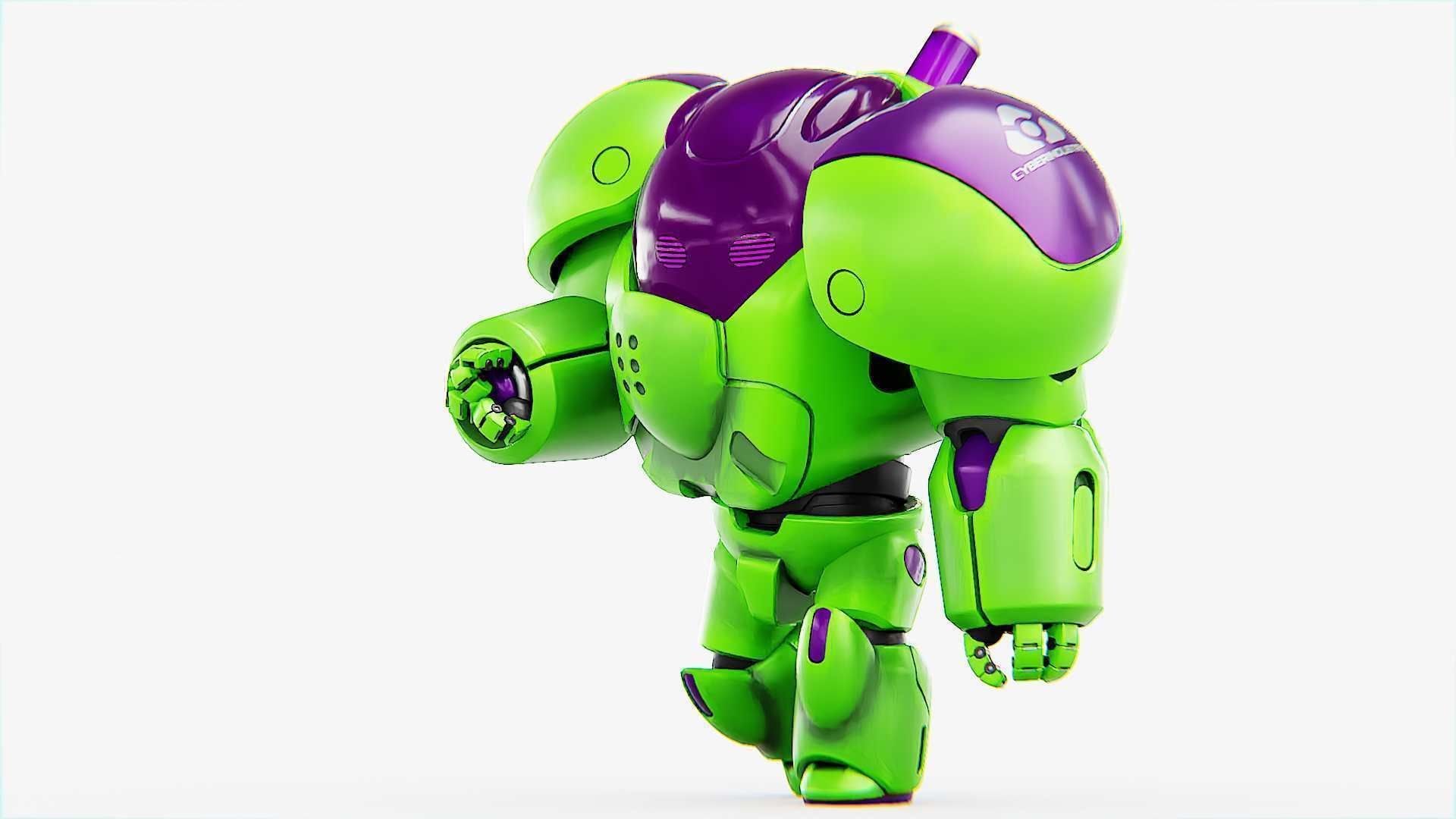 TOY BOT CYCLON RIGGED 3D model_22