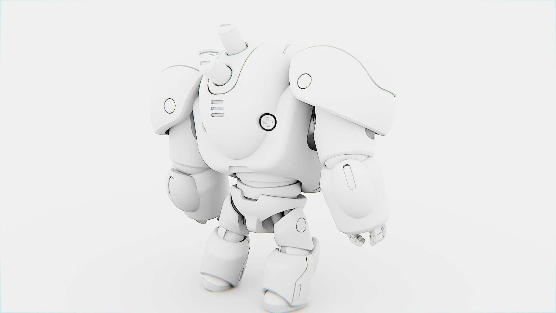 TOY BOT CYCLON RIGGED 3D model_33