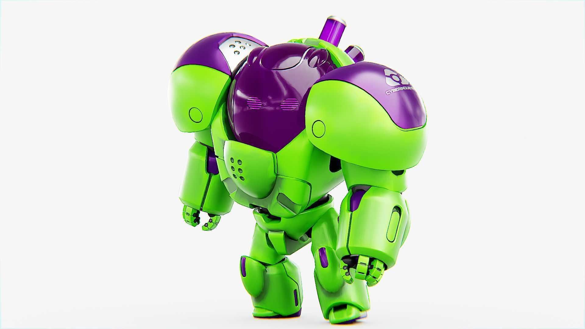 TOY BOT CYCLON RIGGED 3D model_13