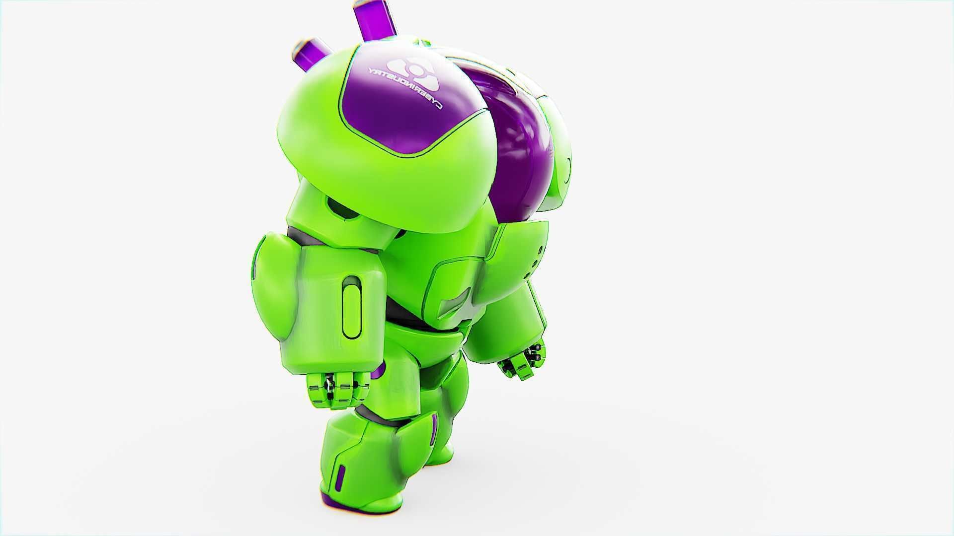 TOY BOT CYCLON RIGGED 3D model_9