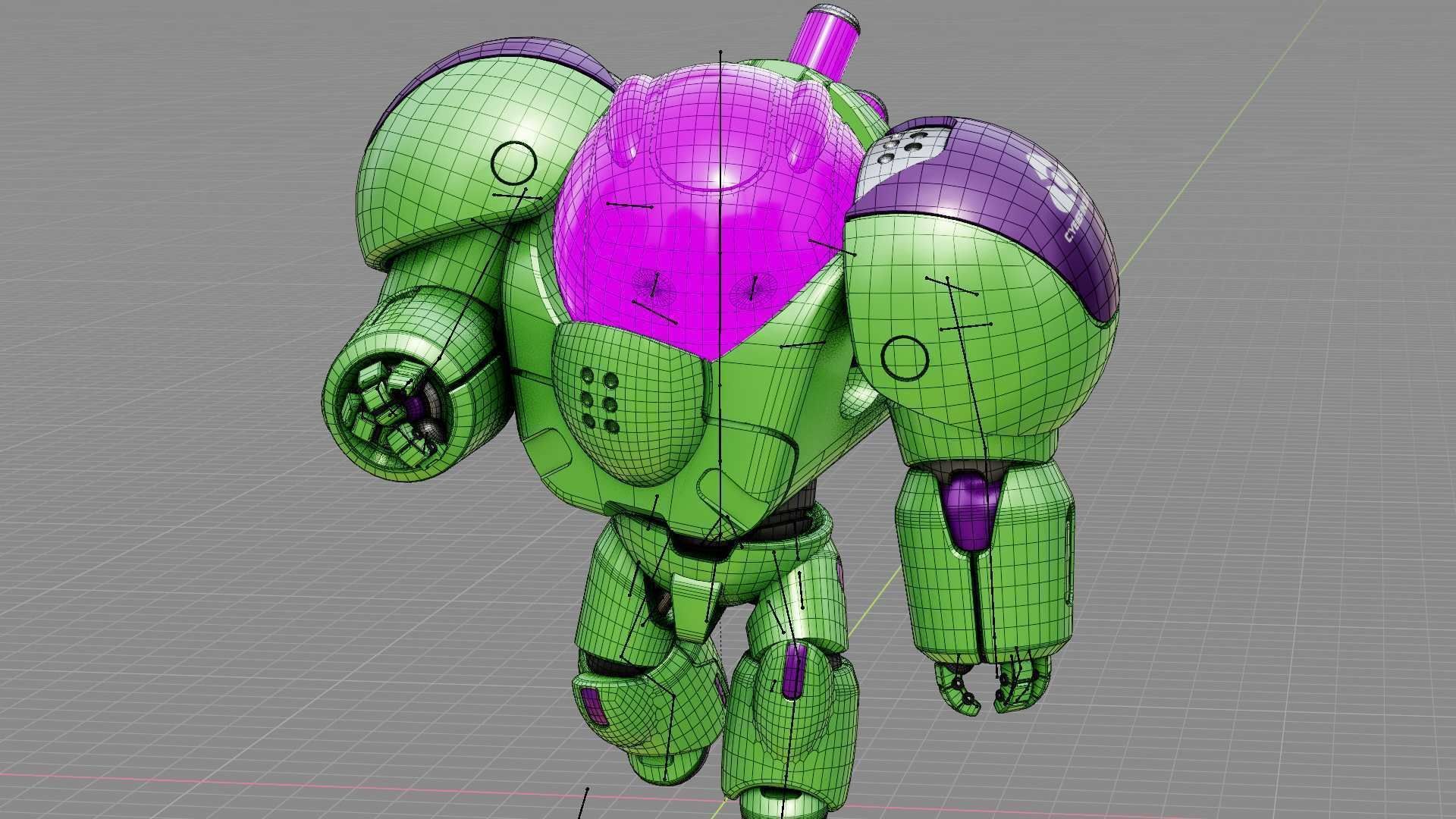 TOY BOT CYCLON RIGGED 3D model_36