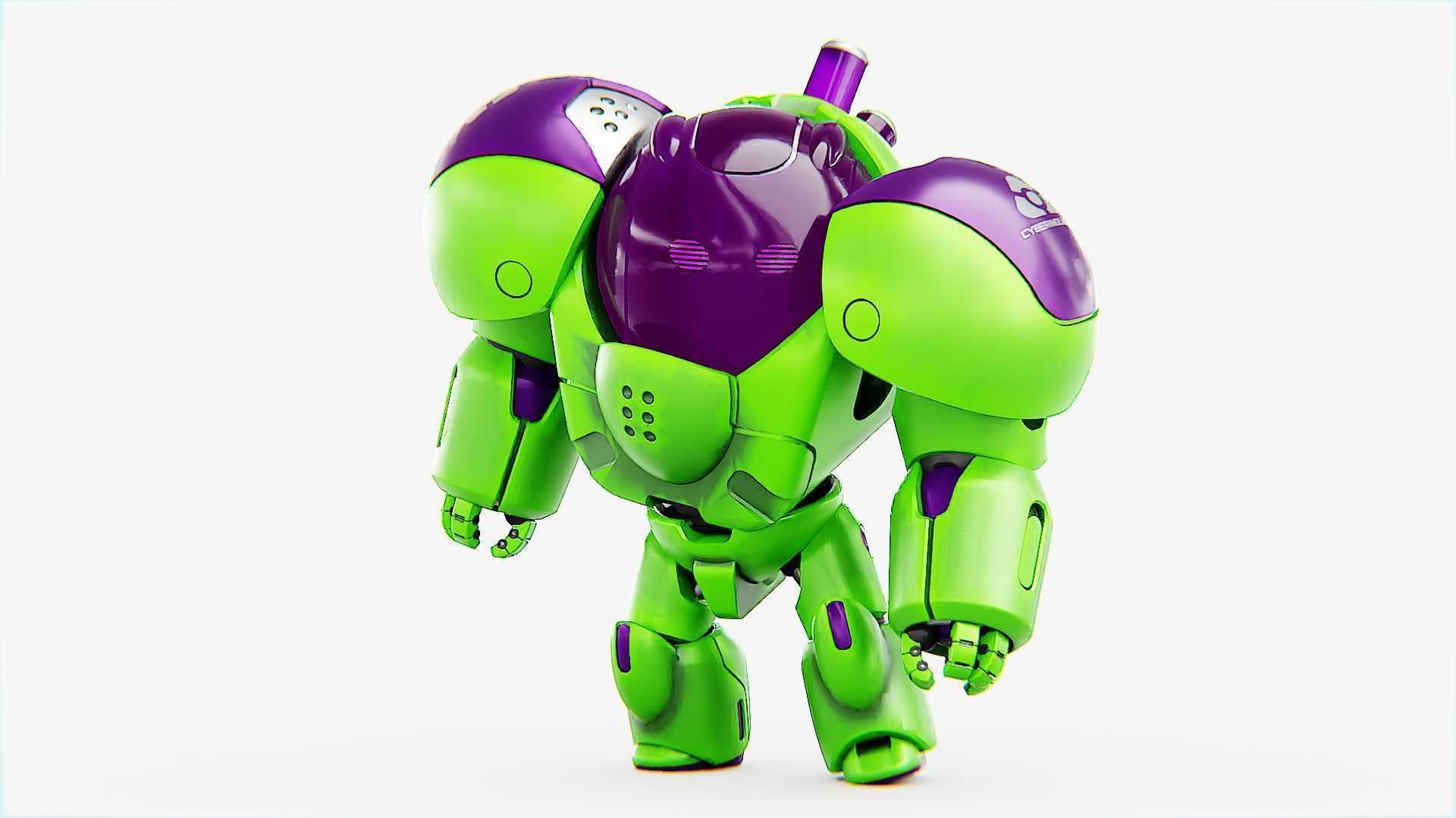 TOY BOT CYCLON RIGGED 3D model_1