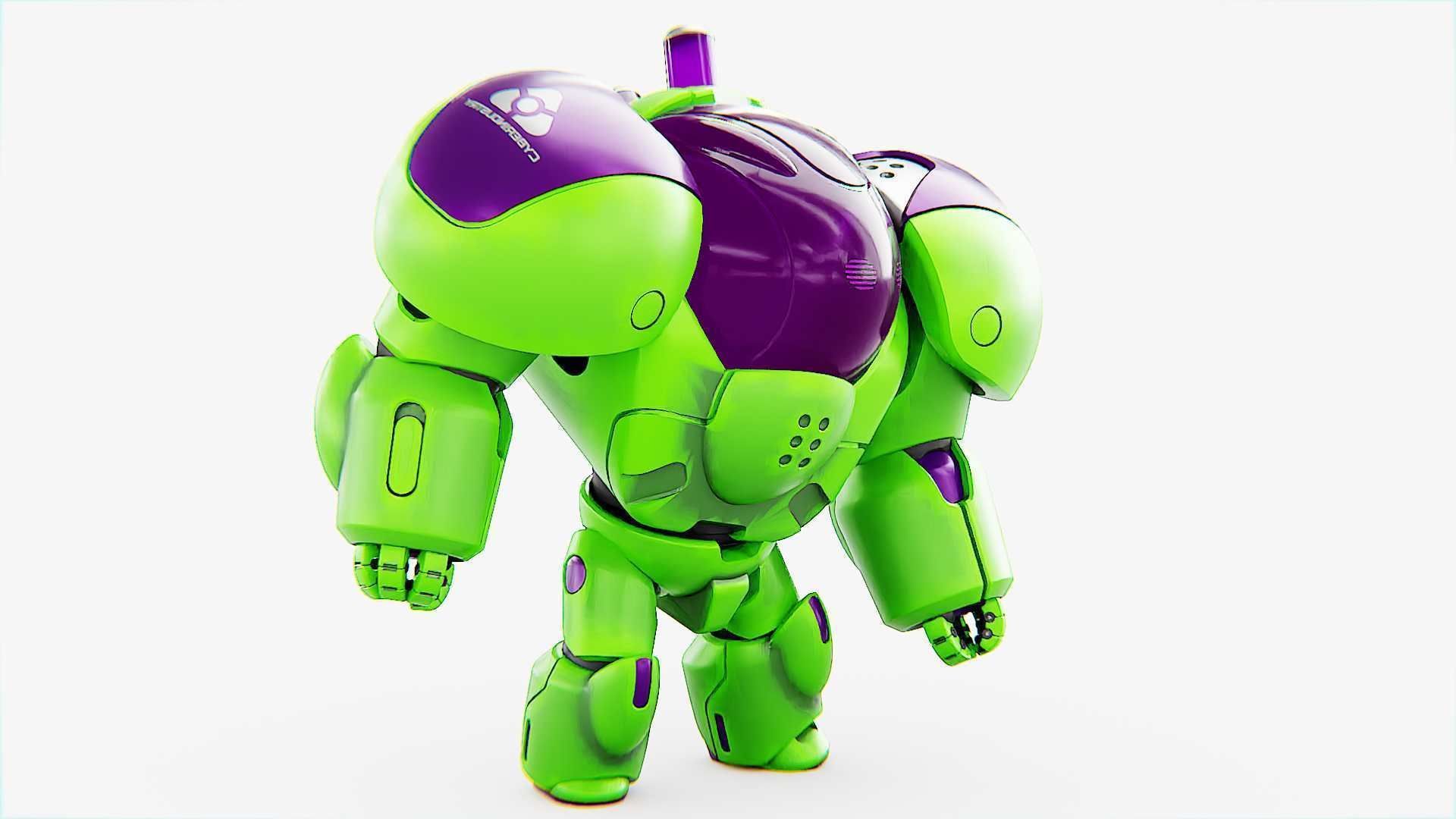 TOY BOT CYCLON RIGGED 3D model_10