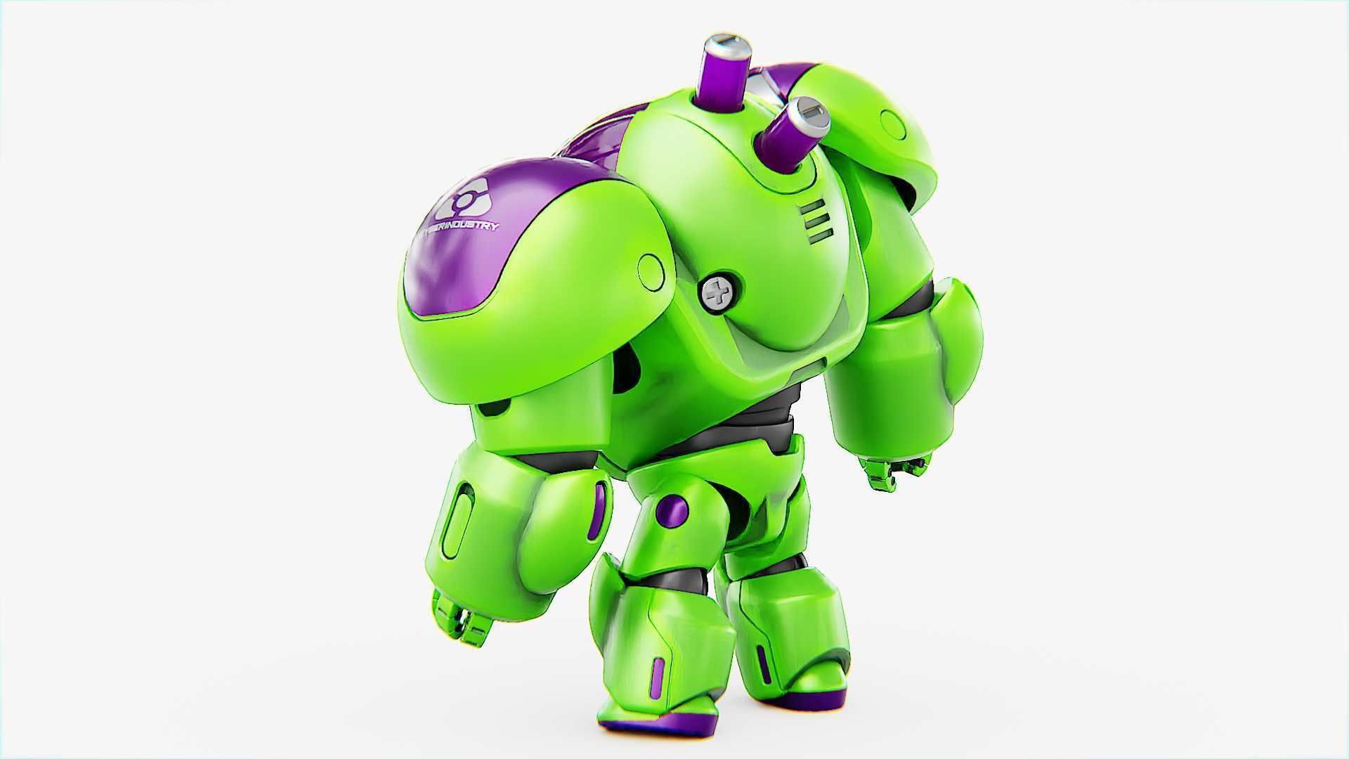 TOY BOT CYCLON RIGGED 3D model_5