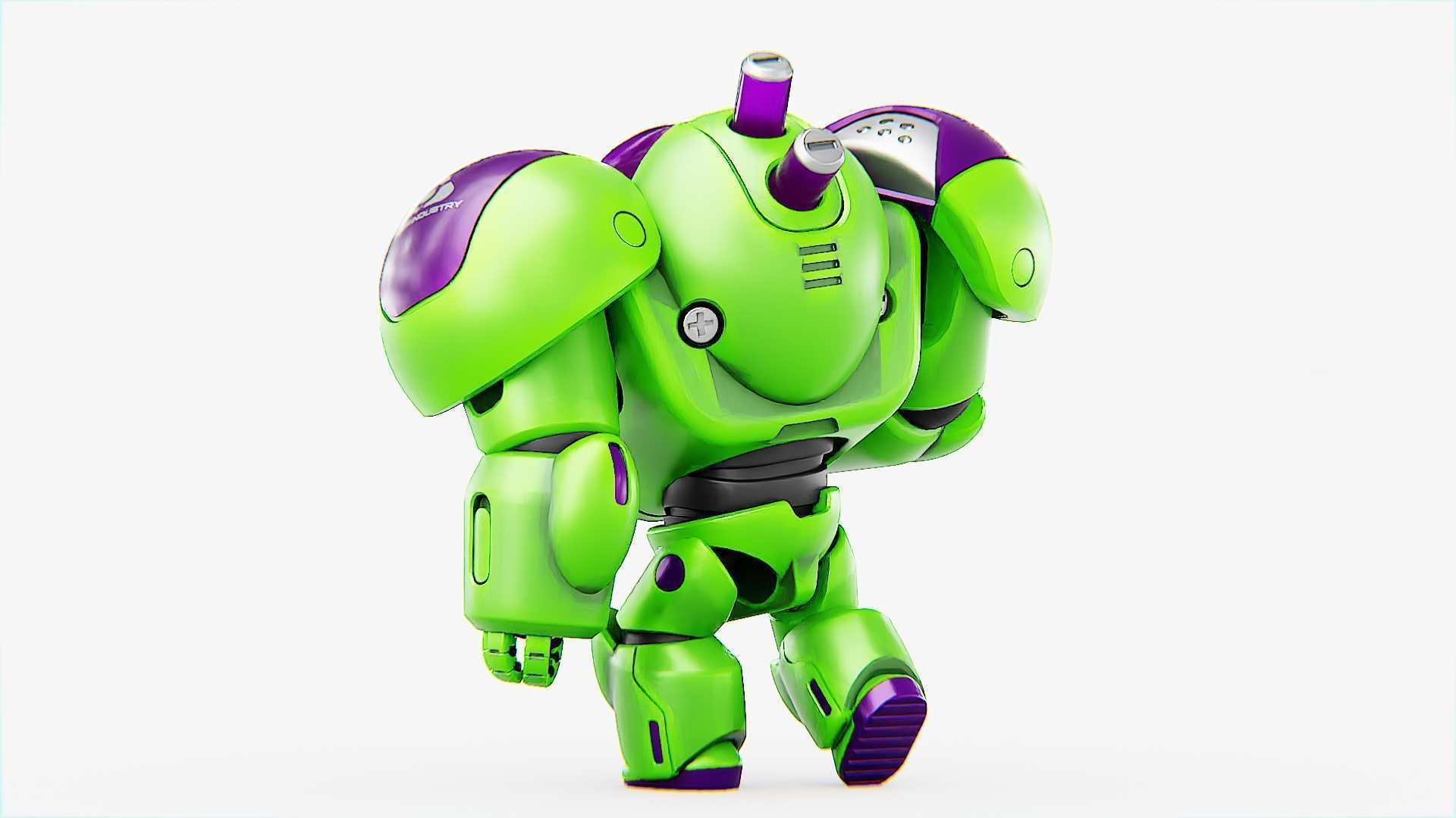 TOY BOT CYCLON RIGGED 3D model_24