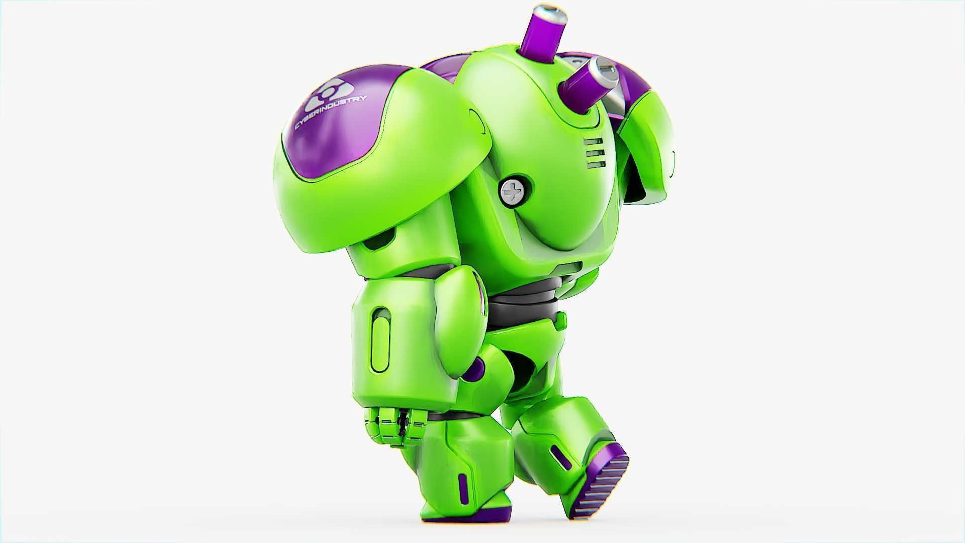 TOY BOT CYCLON RIGGED 3D model_23