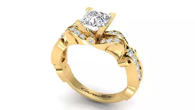 Engagement Ring With Leaf Design 