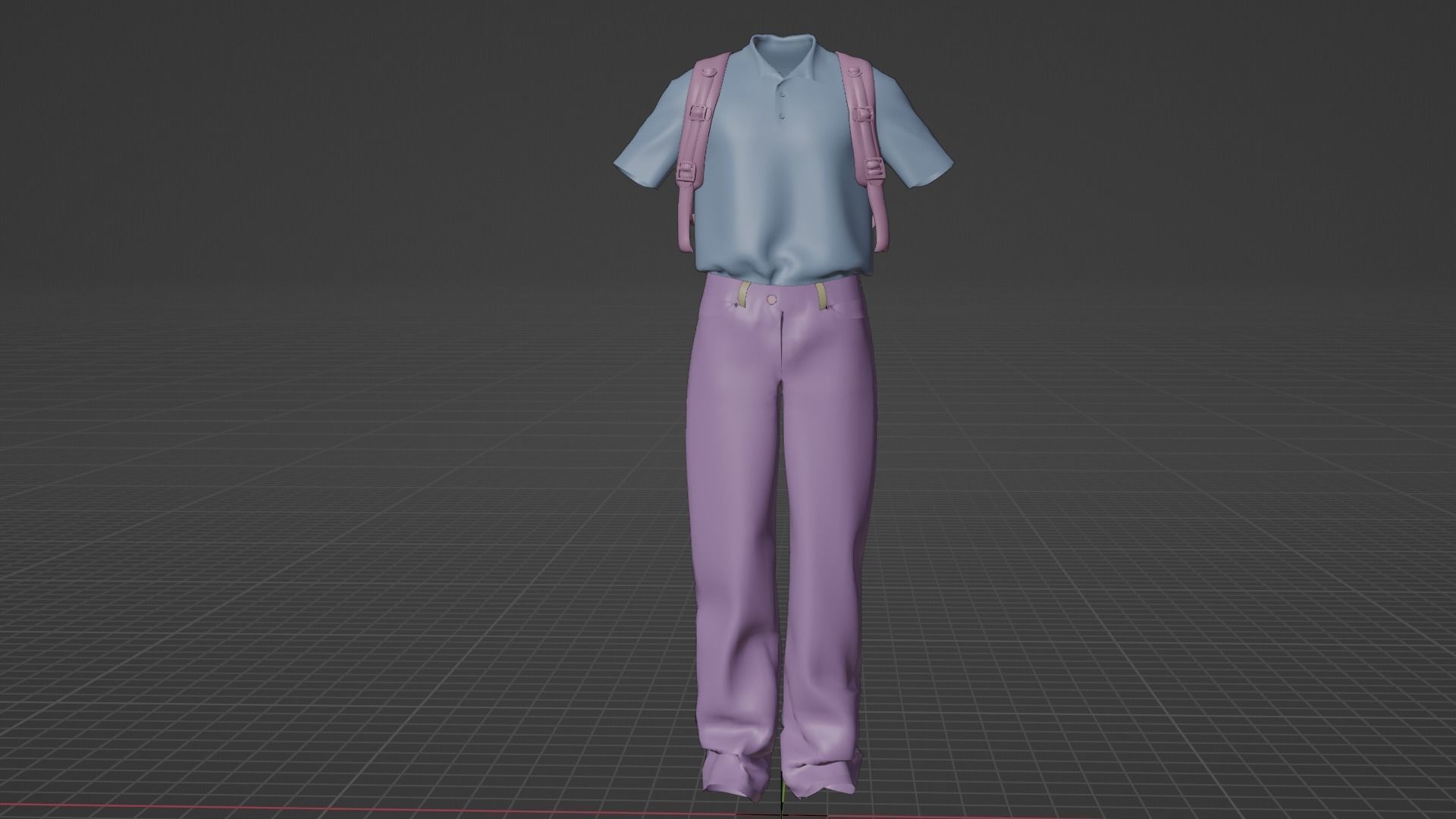 Outfit set with Backpack 3D model_25