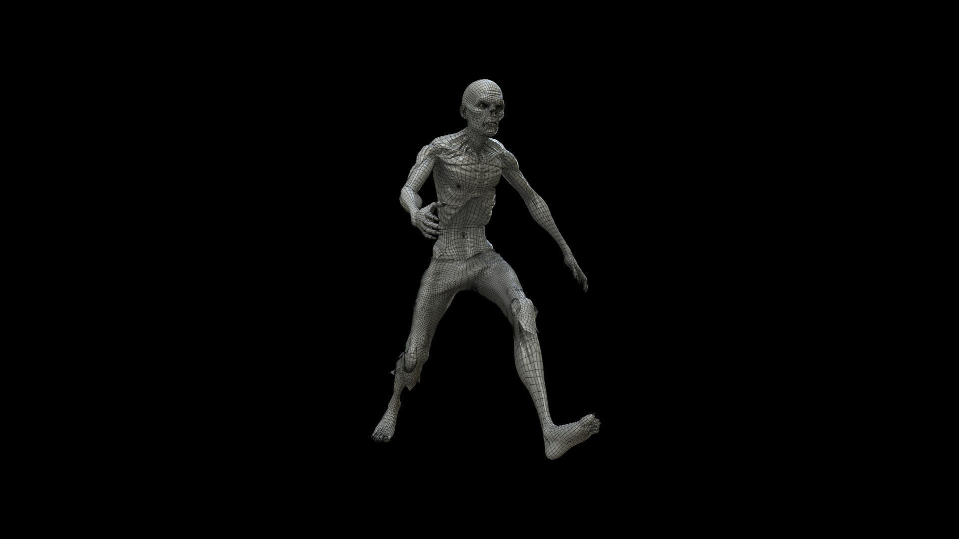 ZOMB04 Zombie Running Animation 3D model_4