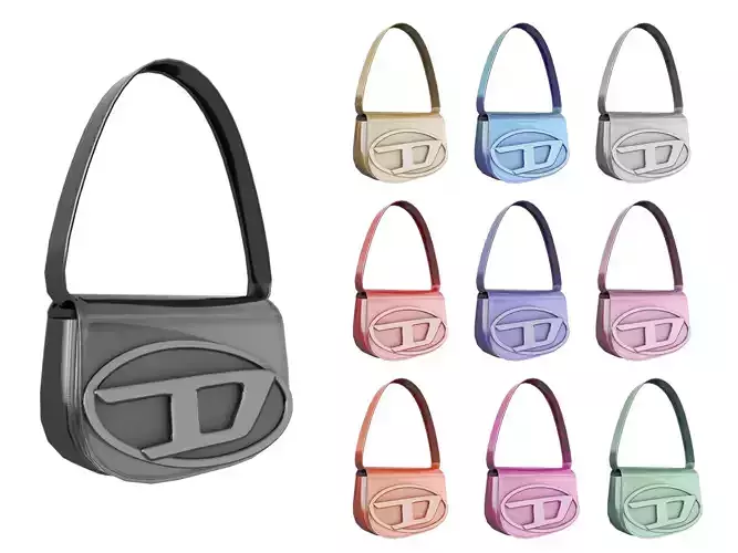 DIESEL Silver 1dr Bag  - 3d Model Low-poly 