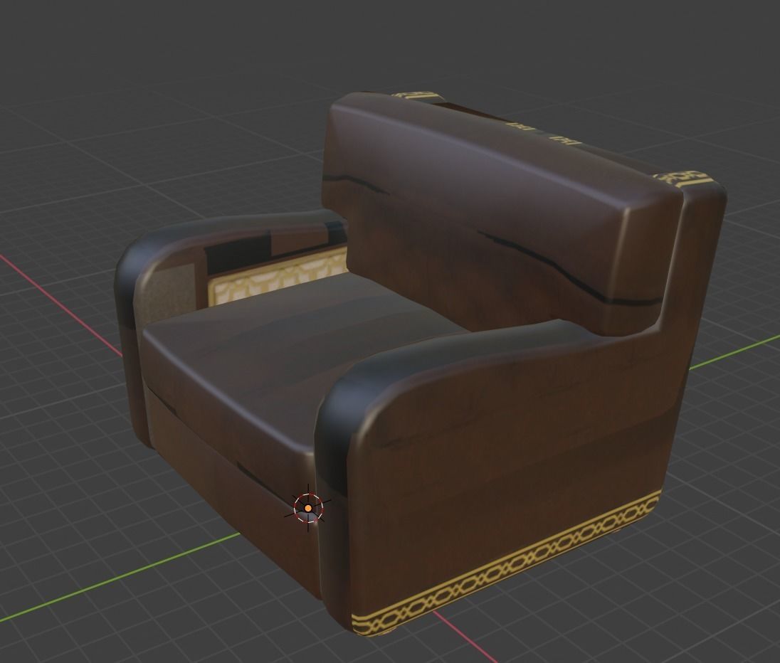 lung sofa  Low-poly 3D model_1