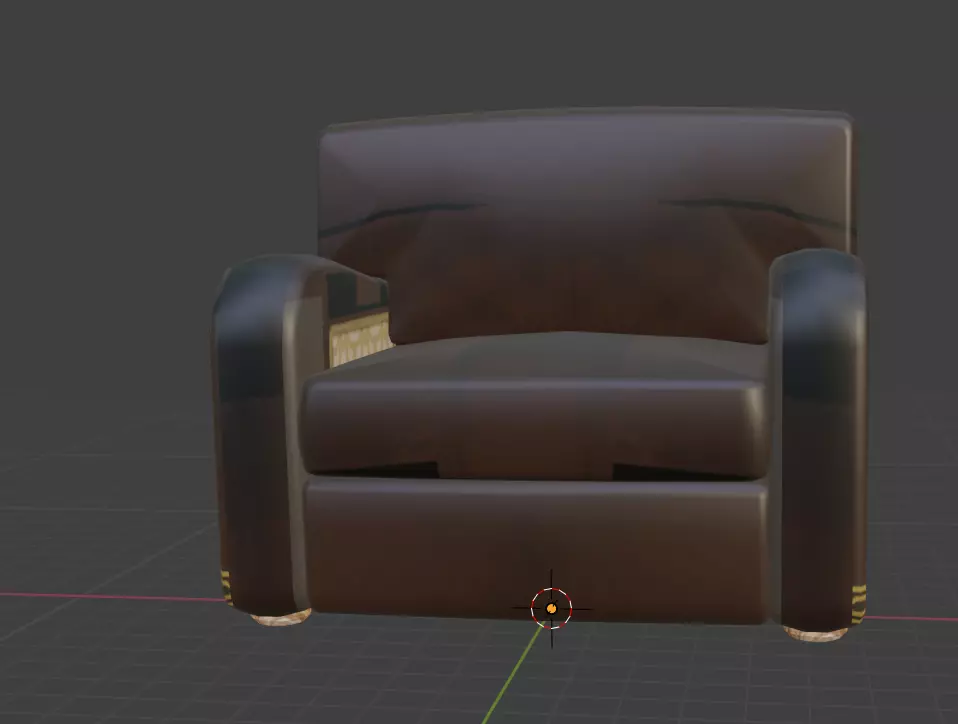 lung sofa  Low-poly 3D model_0