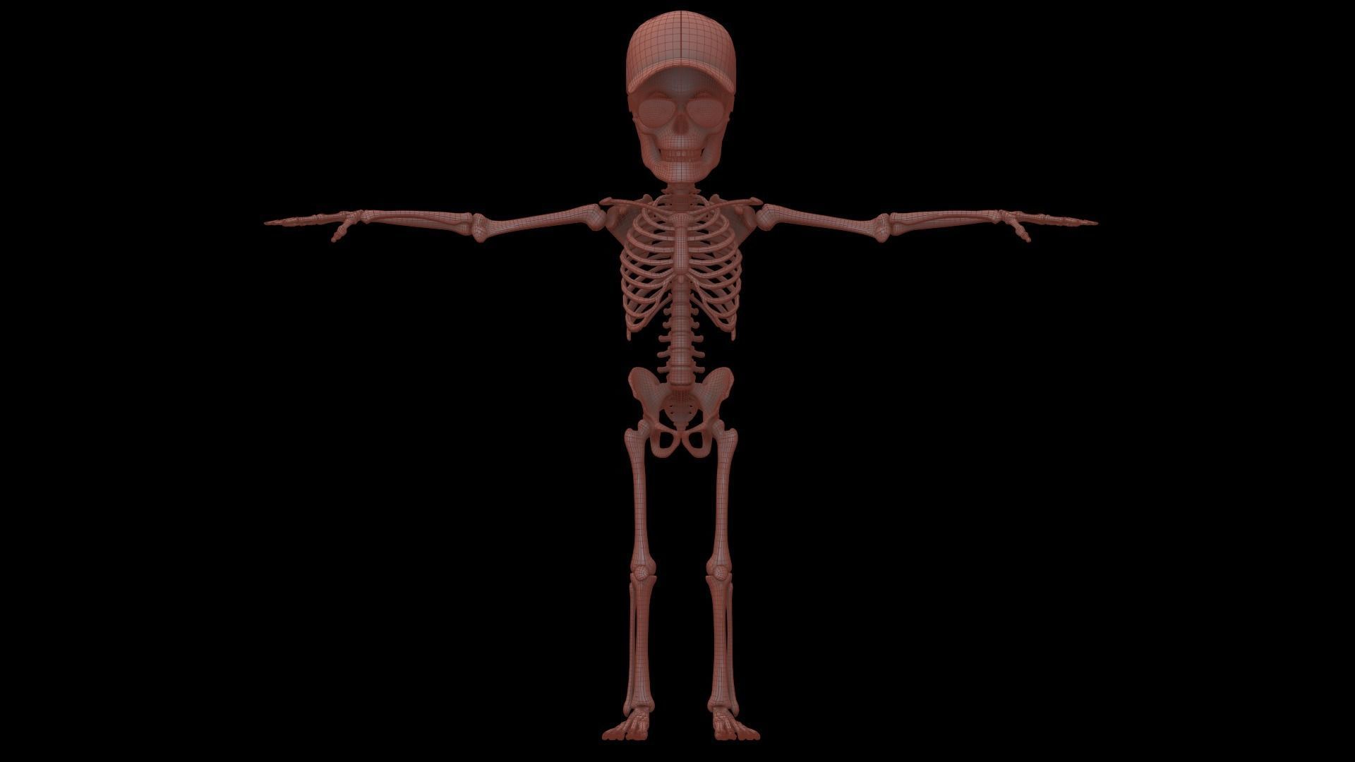 Stylized Human Skeleton Fully Rigged 3D model_37