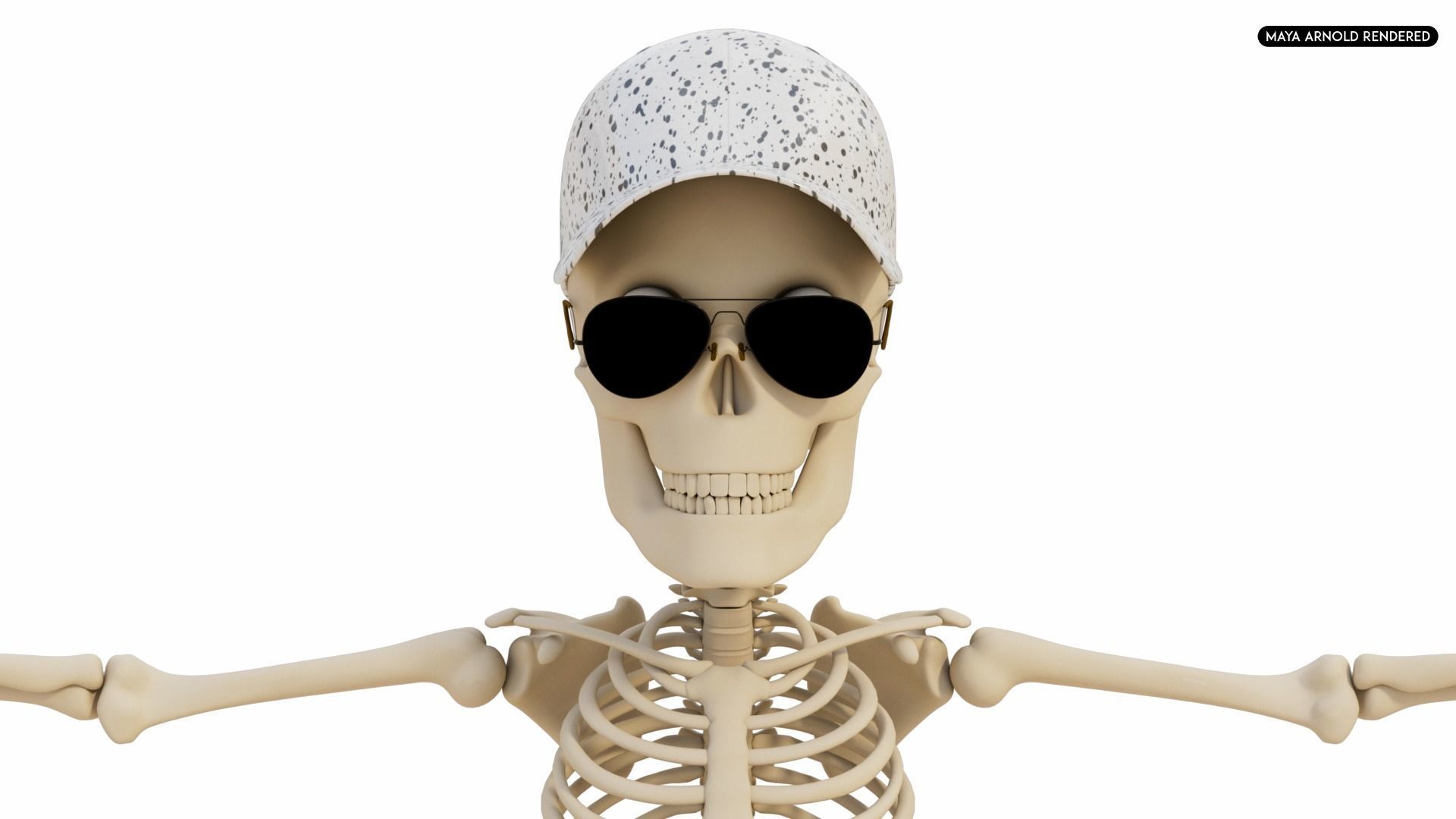 Stylized Human Skeleton Fully Rigged 3D model_30