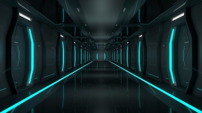 Sci Fi Room Low-poly 3D model