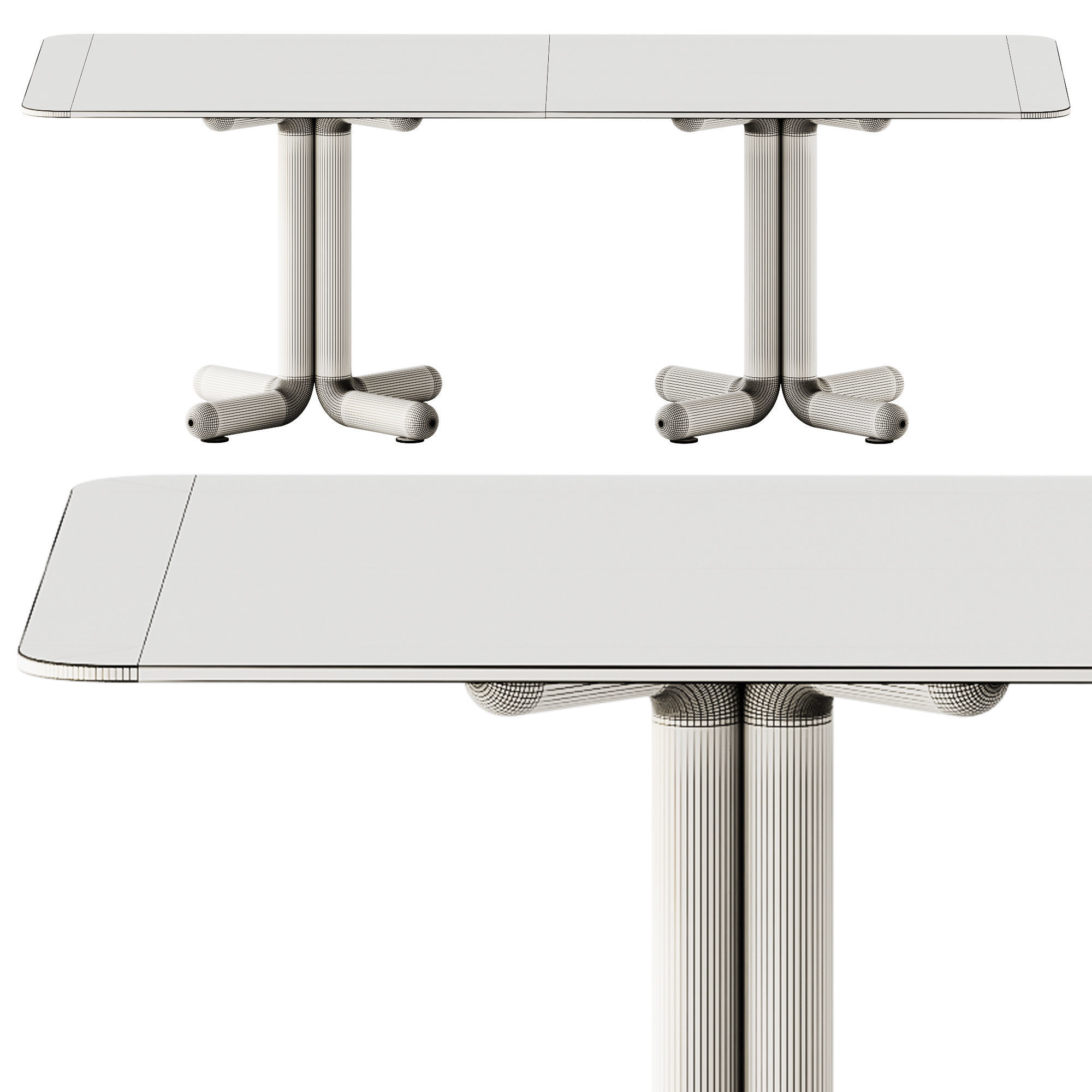 TONDO Rectangular dining table by Porada 3D model_3