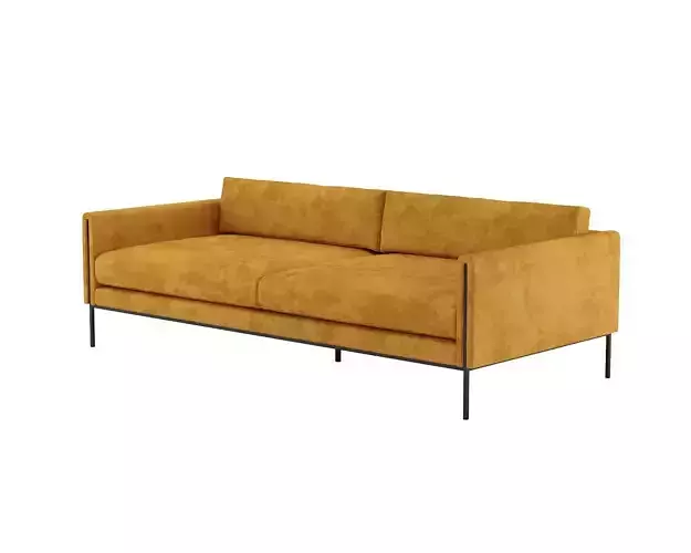 cb2 ryker grey sofa 3D model