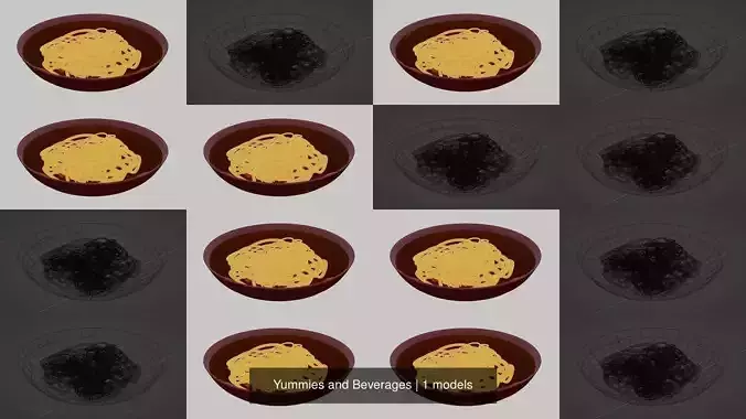 Yummies and Beverages 3D Model Collection