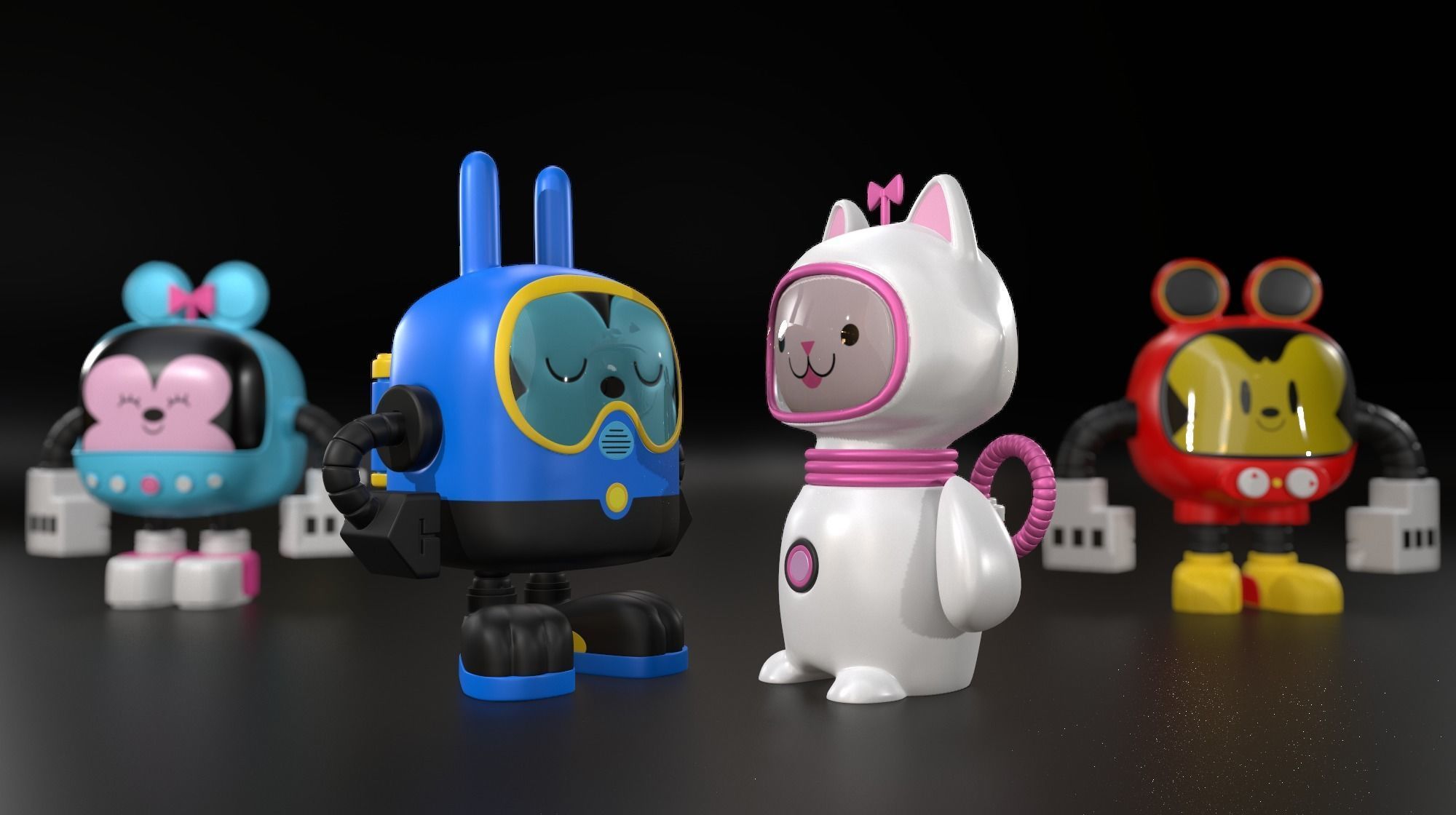 Oswald the Lucky Rabbit Low-poly 3D model_4
