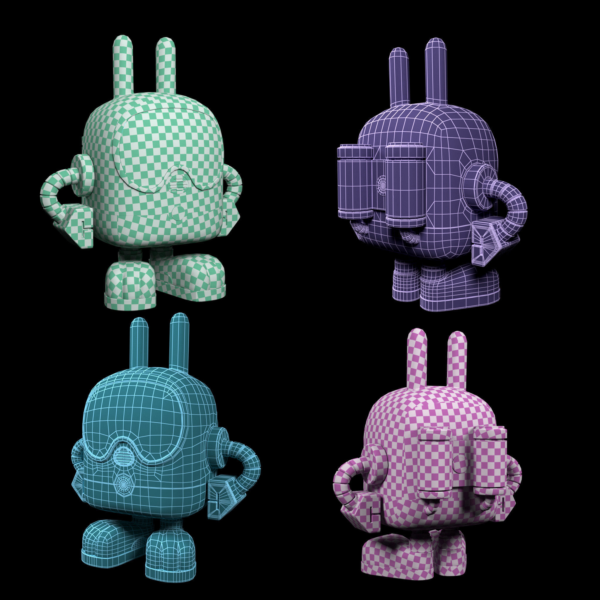 Oswald the Lucky Rabbit Low-poly 3D model_3