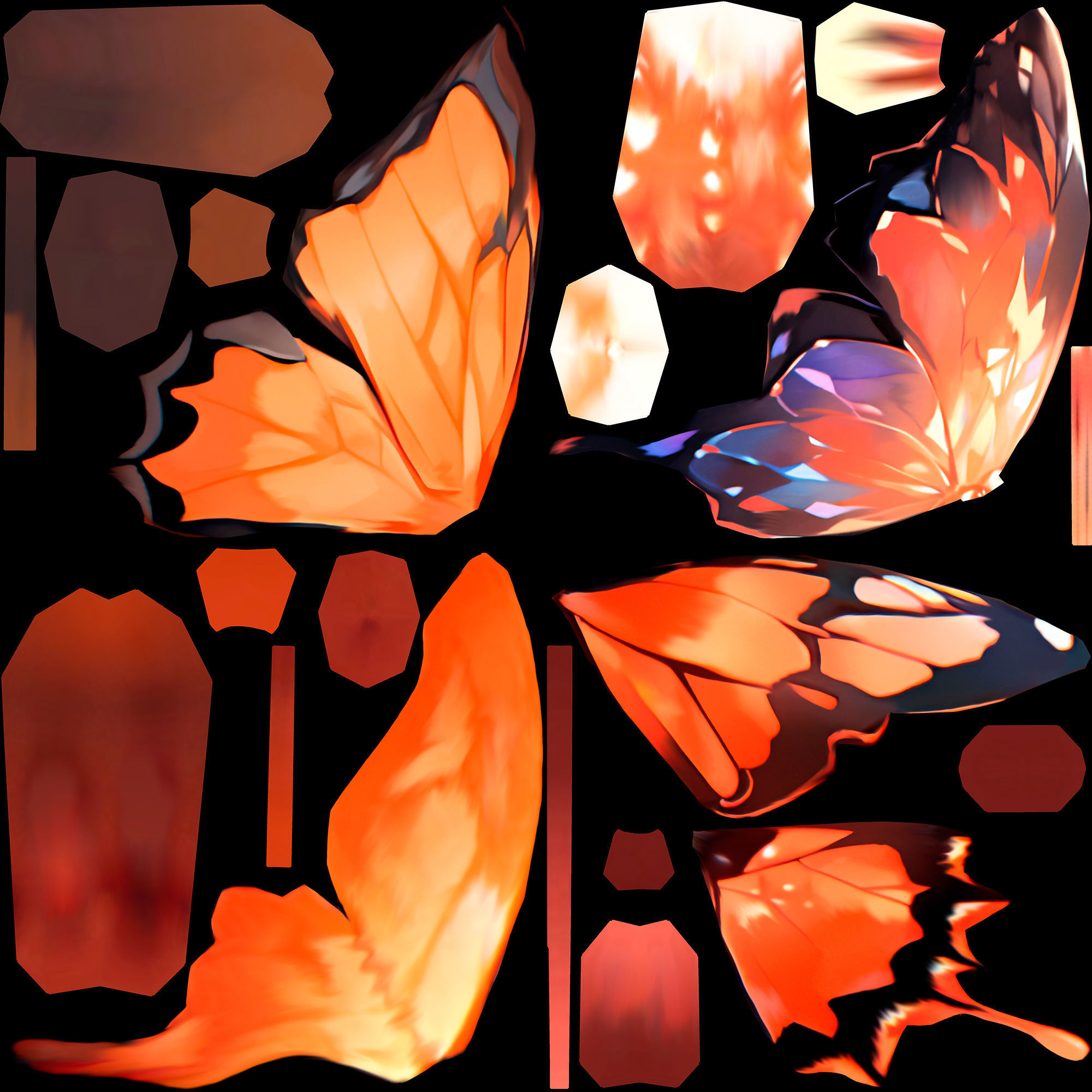 Fantasy Butterfly Anime Style Low-poly 3D model_13