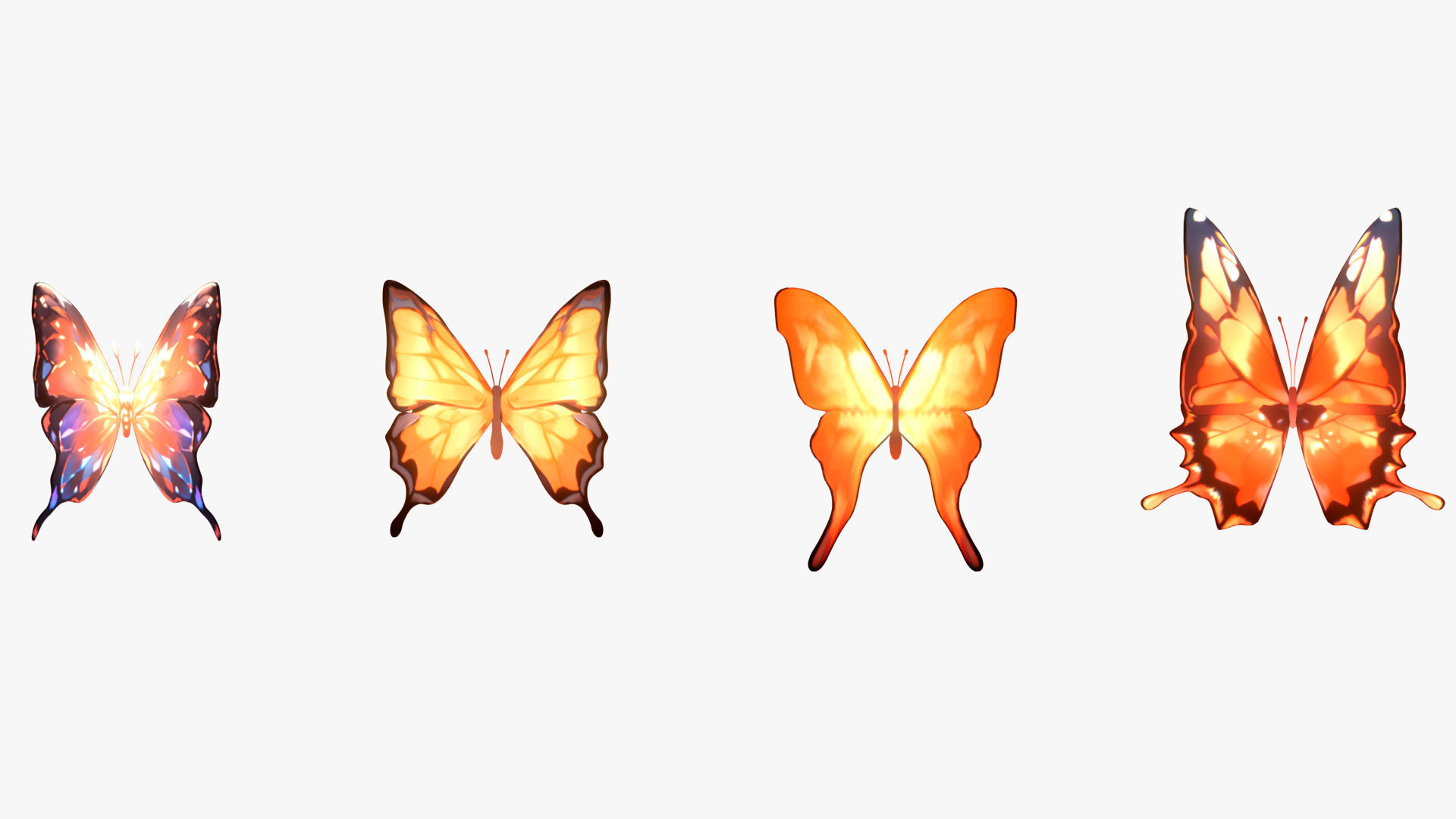 Fantasy Butterfly Anime Style Low-poly 3D model_8