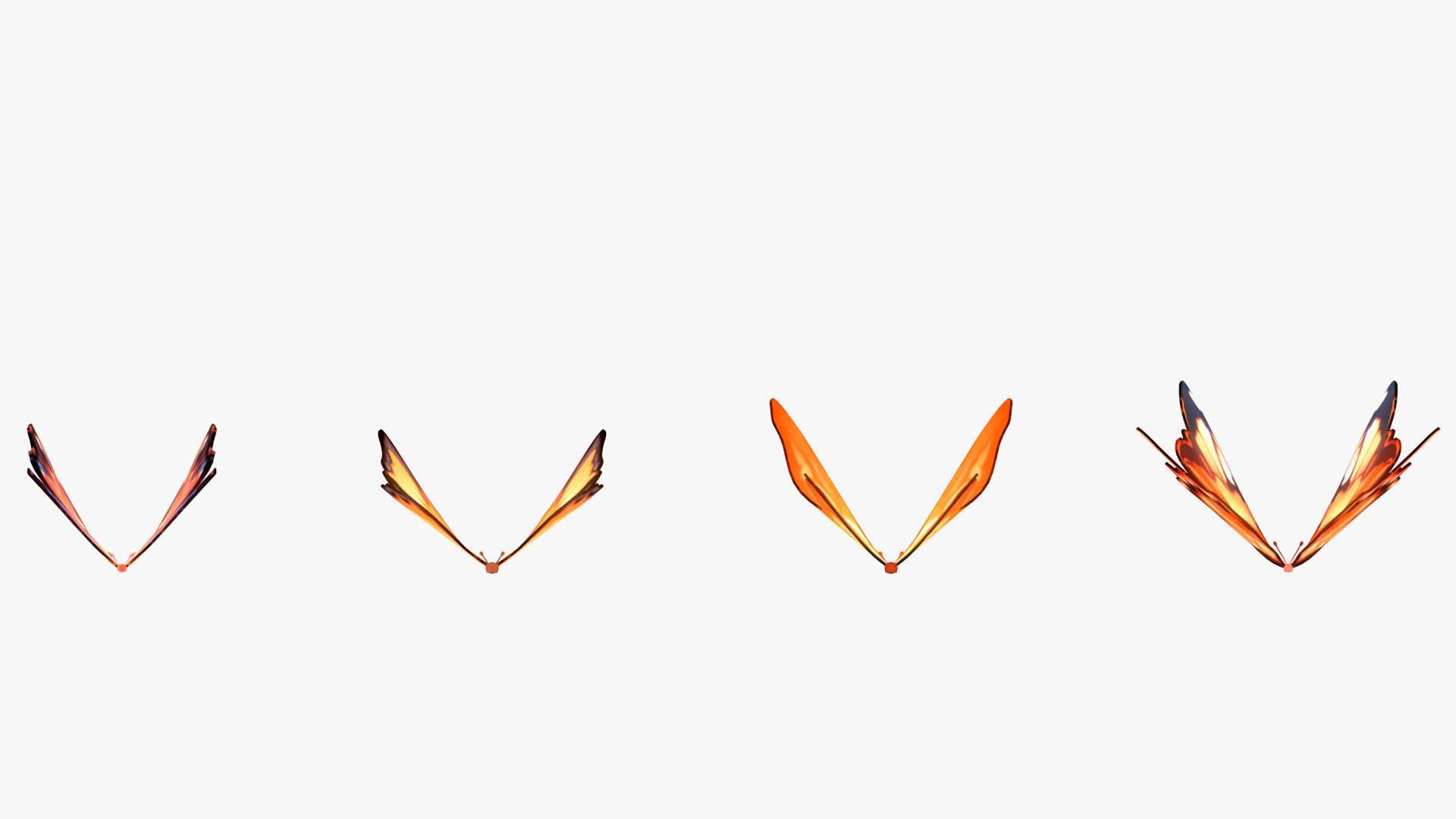 Fantasy Butterfly Anime Style Low-poly 3D model_6