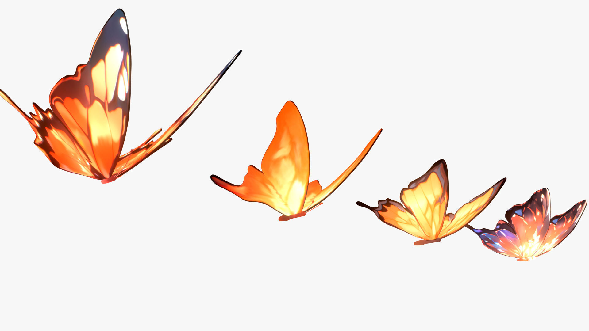 Fantasy Butterfly Anime Style Low-poly 3D model_3