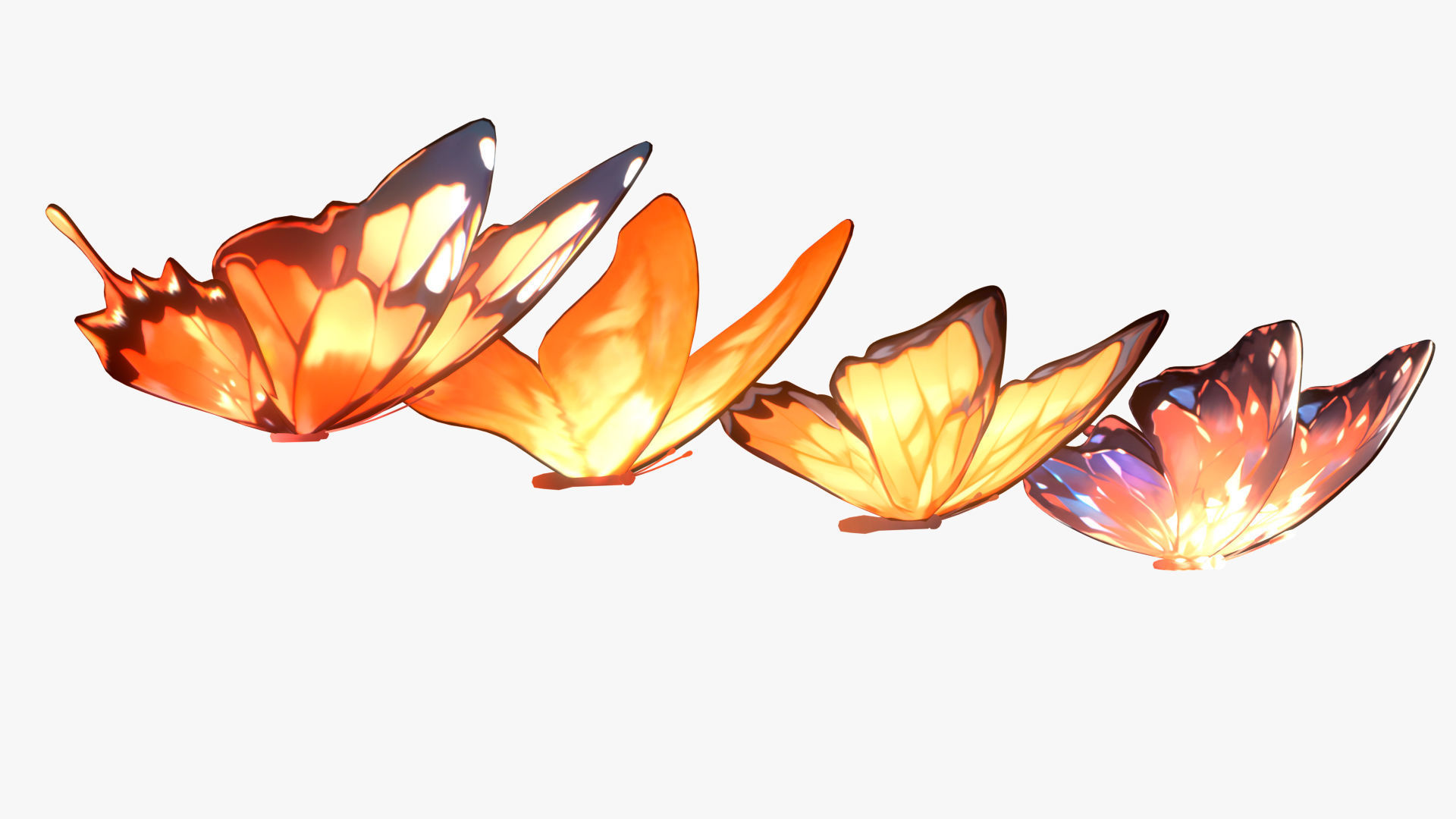 Fantasy Butterfly Anime Style Low-poly 3D model_10