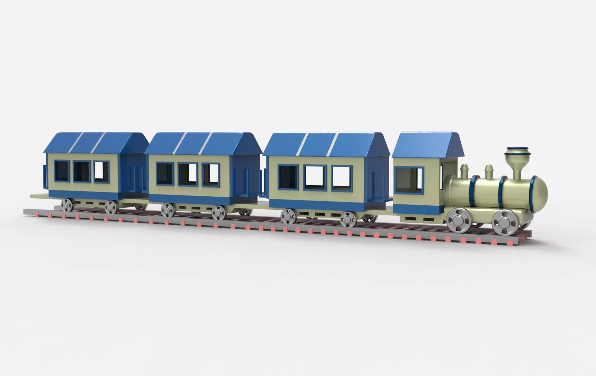 train Low-poly 3D model