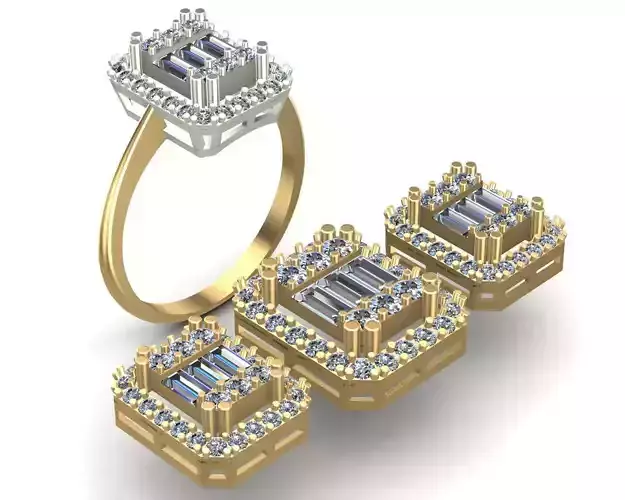 Diamond Solitaire Baguette Ring