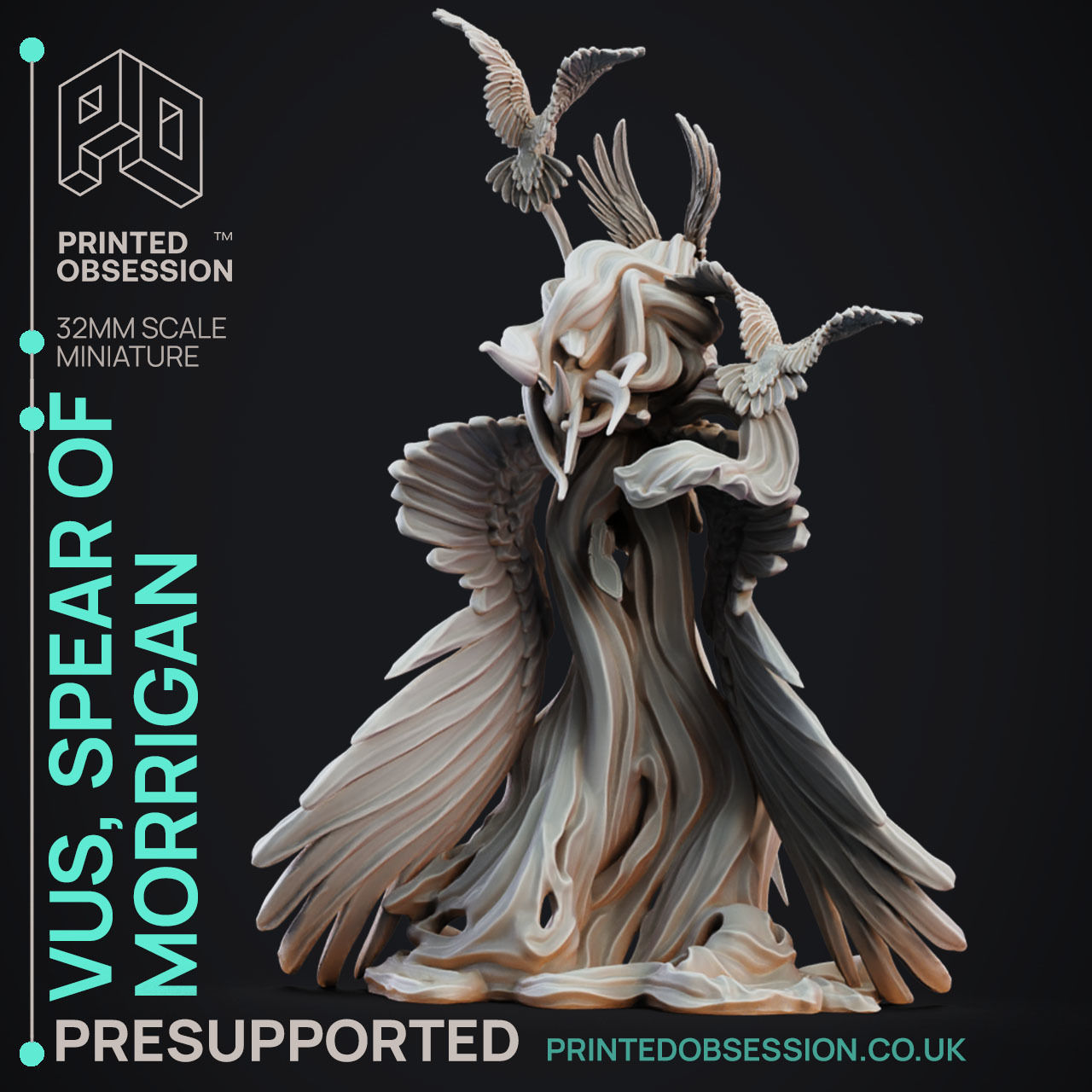 Vus Spear Maiden - 3D Printable TTRPG - PRESUPPORTED - 32mm  3D print model_11