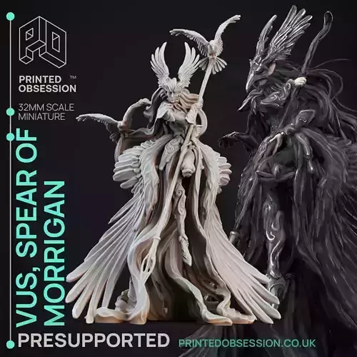 Vus Spear Maiden - 3D Printable TTRPG - PRESUPPORTED - 32mm  3D print model