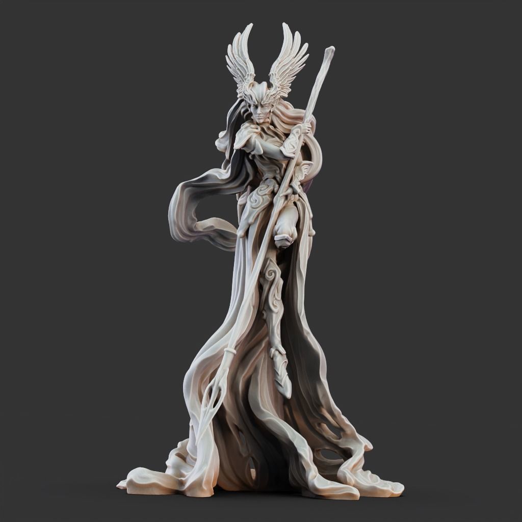 Vus Spear Maiden - 3D Printable TTRPG - PRESUPPORTED - 32mm  3D print model_3