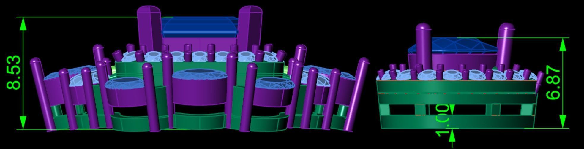 Diamond Emerald Cut Choker Set 3D print model_9