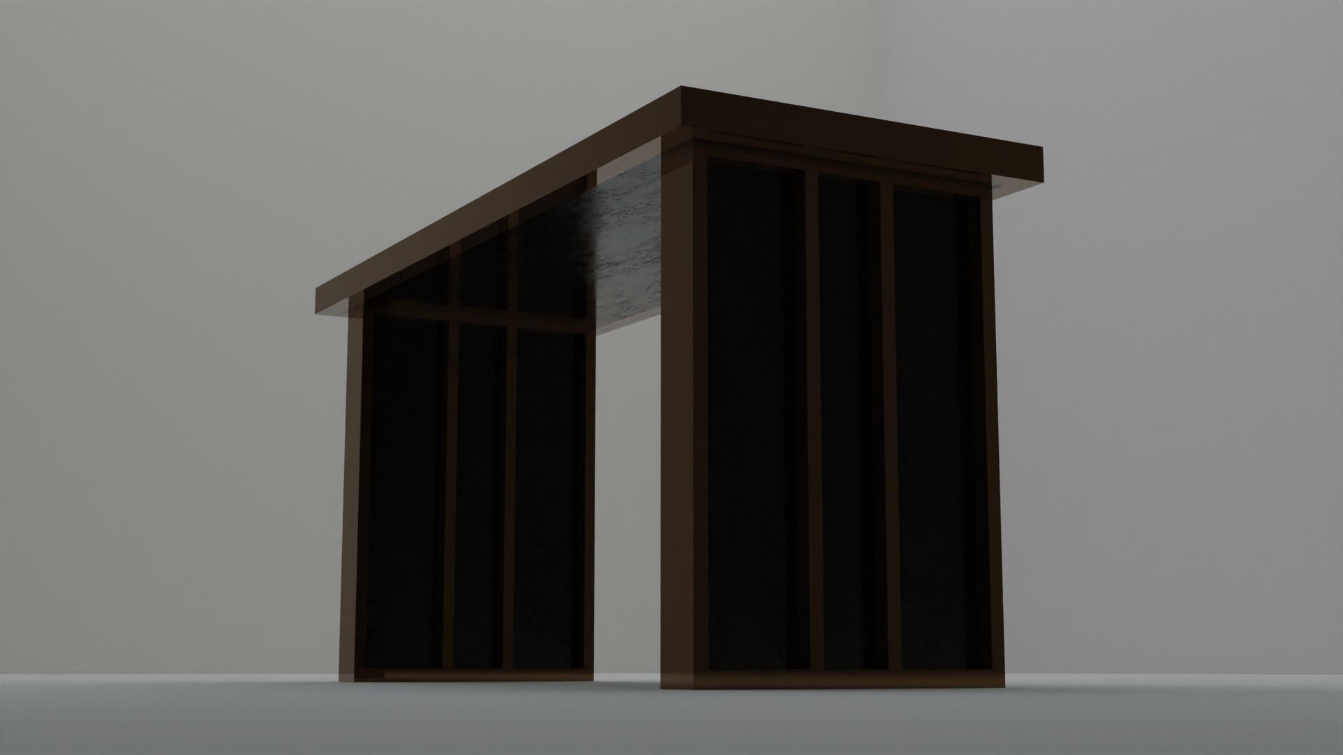 Luxorius Black and Bronzegold Console Table Low-poly 3D model_2