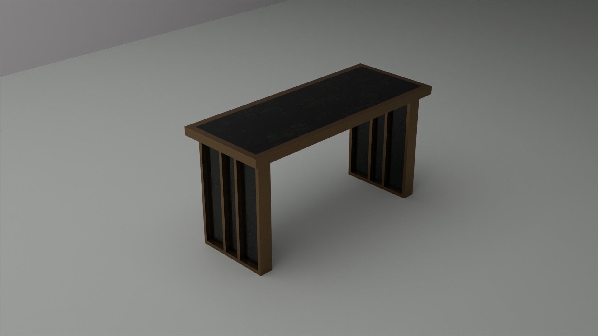 Luxorius Black and Bronzegold Console Table Low-poly 3D model_3