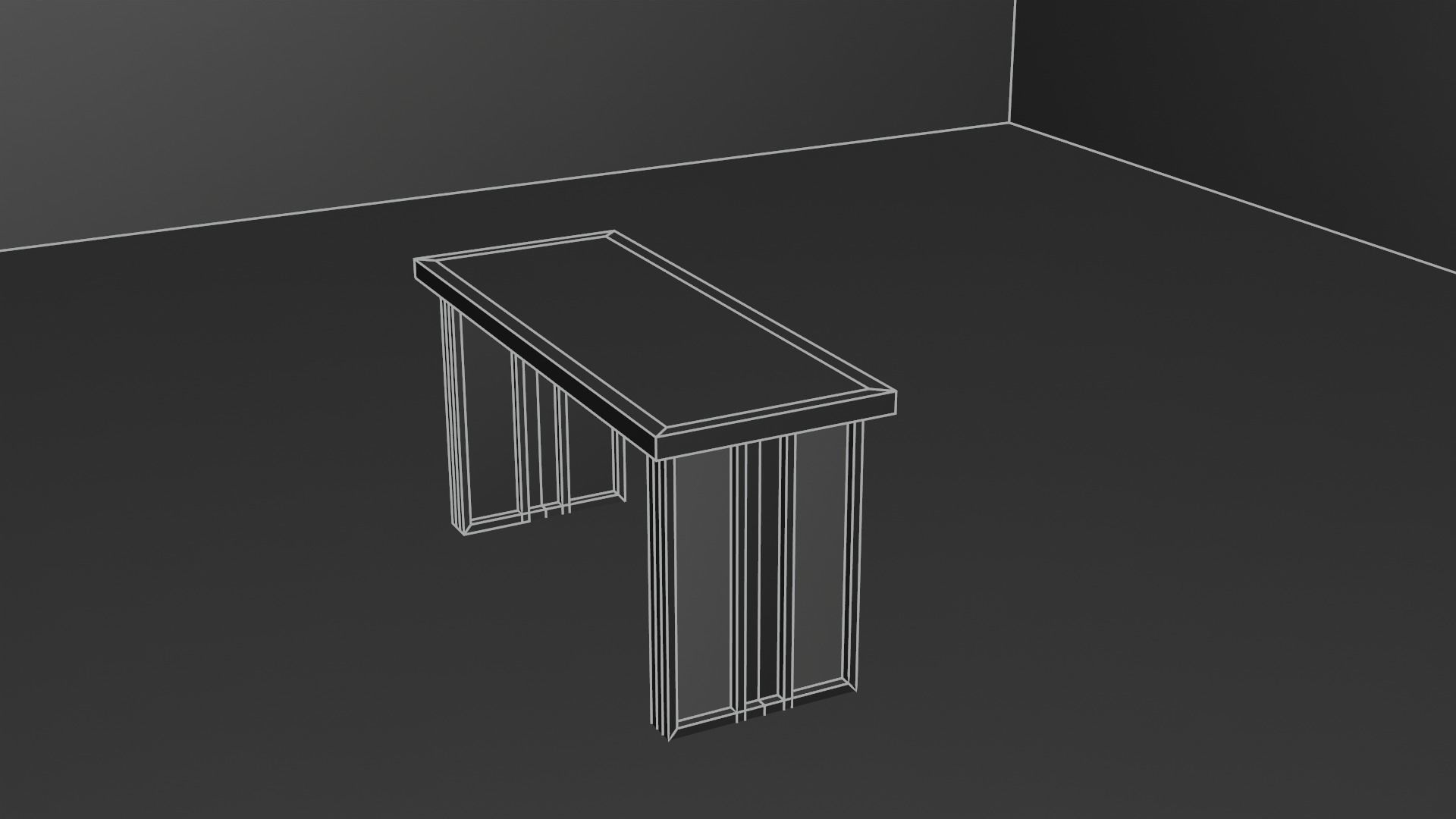 Luxorius Black and Bronzegold Console Table Low-poly 3D model_4