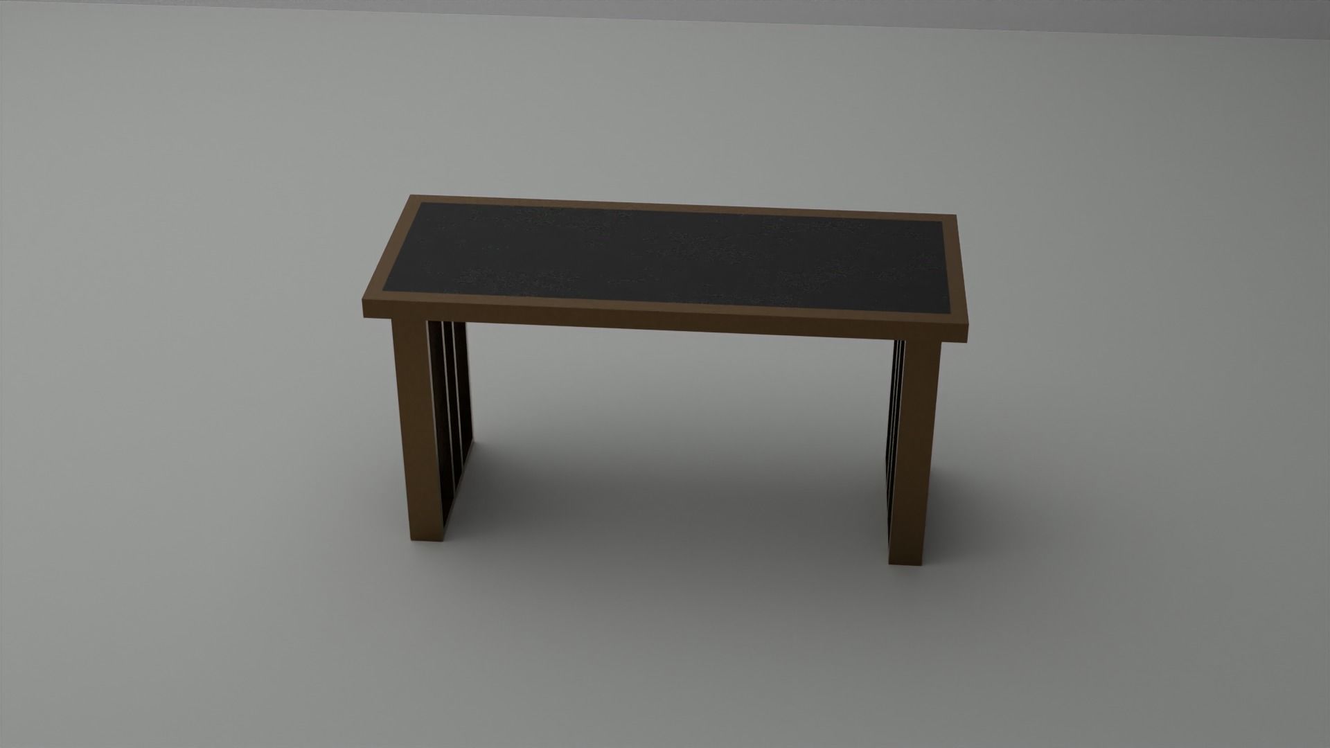 Luxorius Black and Bronzegold Console Table Low-poly 3D model_1