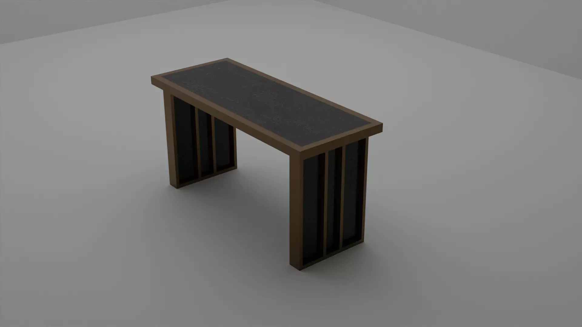 Luxorius Black and Bronzegold Console Table Low-poly 3D model_0