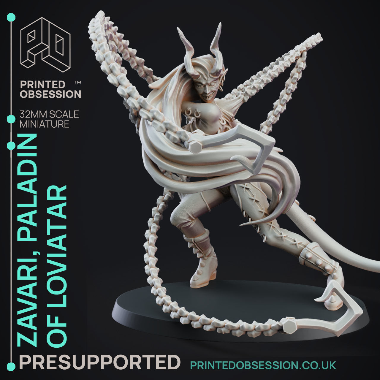 Zavari Paladin - 3D Printable TTRPG - PRESUPPORTED - 32mm Scale 3D print model_1