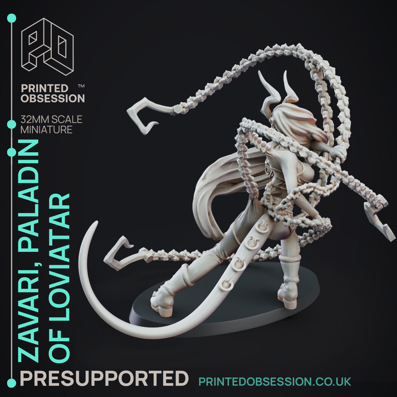 Zavari Paladin - 3D Printable TTRPG - PRESUPPORTED - 32mm Scale 3D print model_10