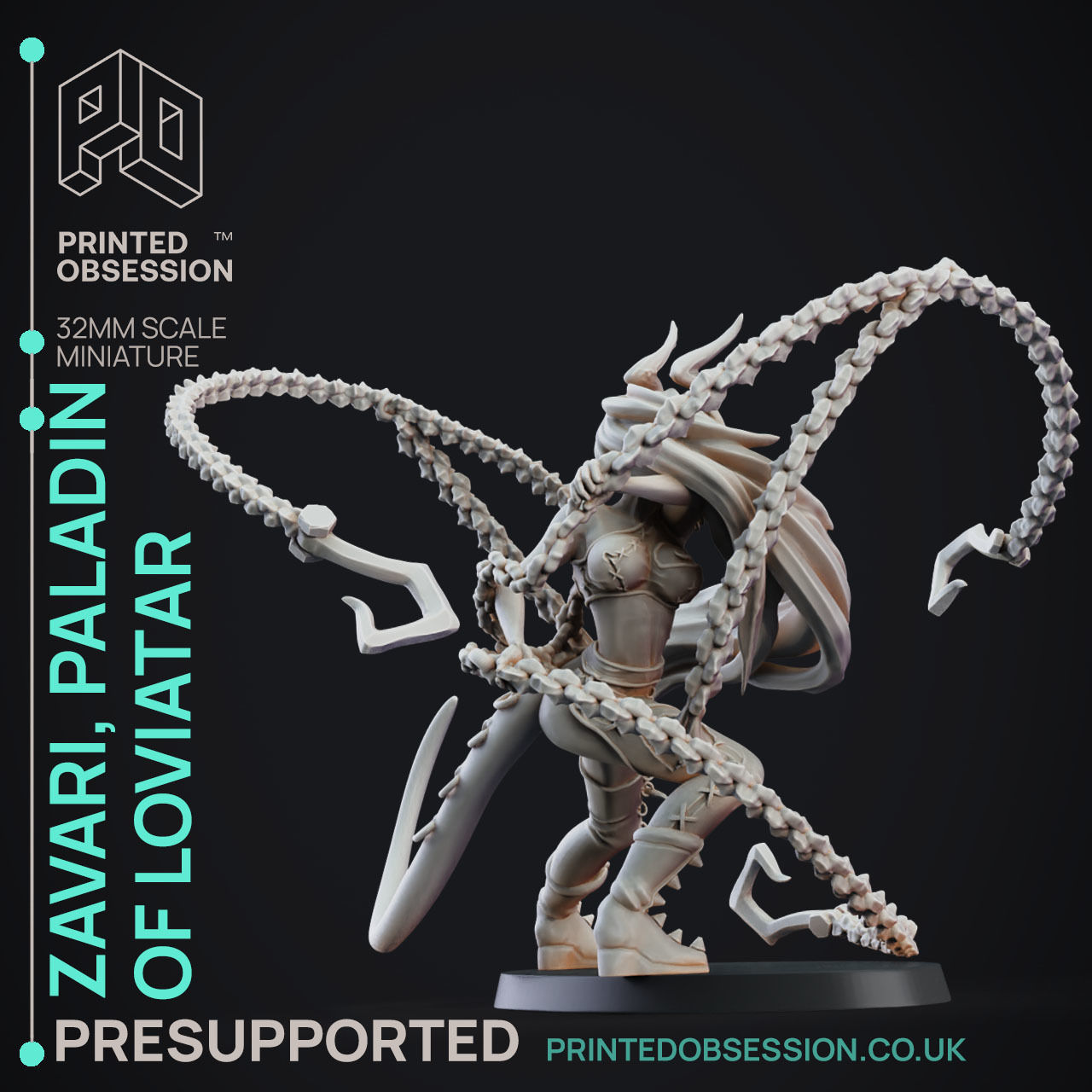 Zavari Paladin - 3D Printable TTRPG - PRESUPPORTED - 32mm Scale 3D print model_9