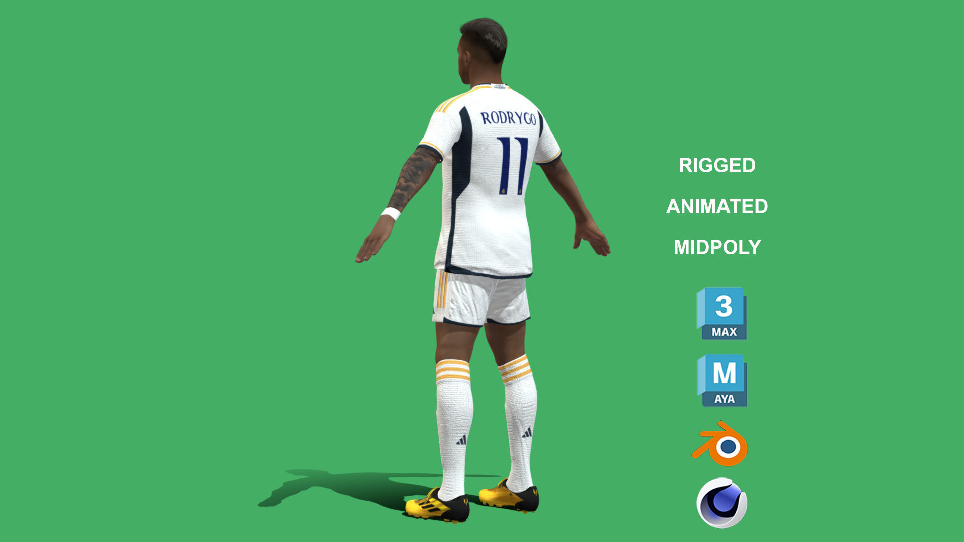 3D Rigged Rodrygo Real Madrid 2024 3D model_6