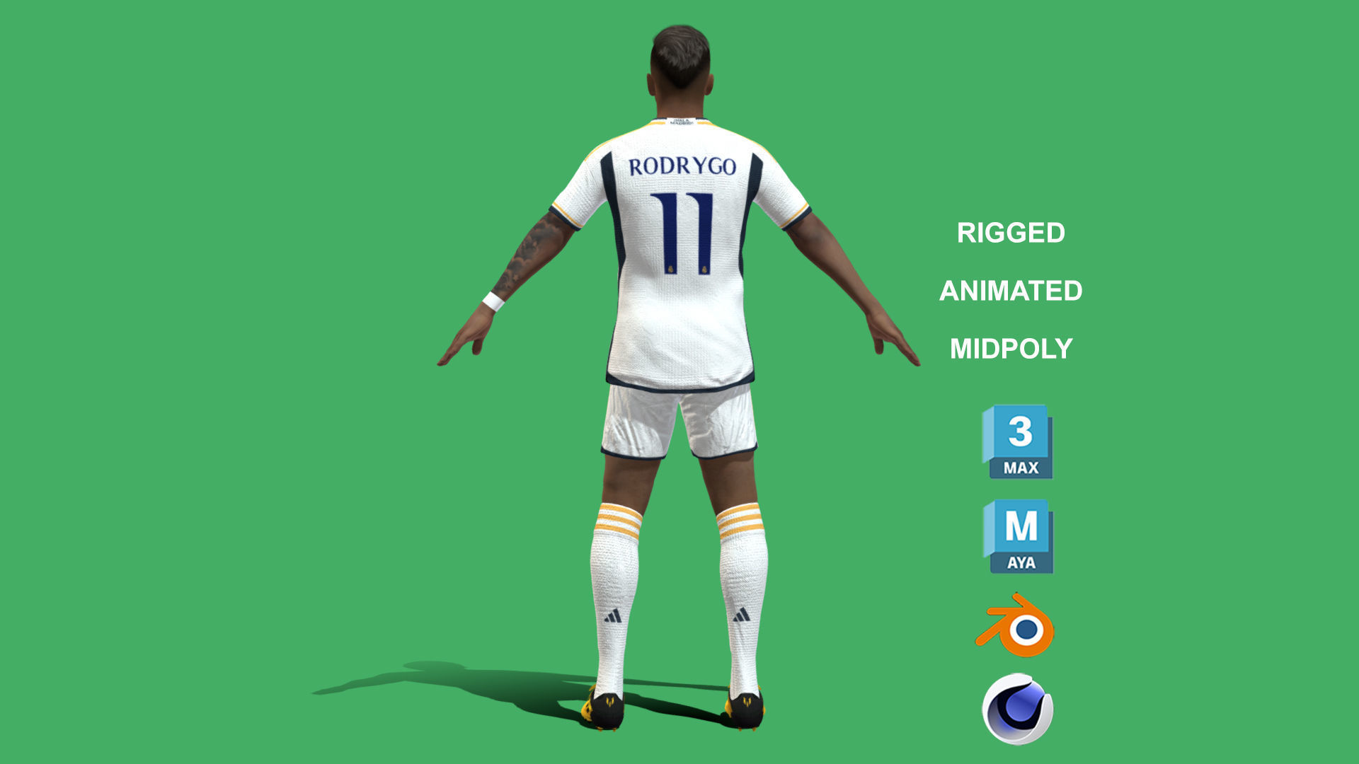 3D Rigged Rodrygo Real Madrid 2024 3D model_5